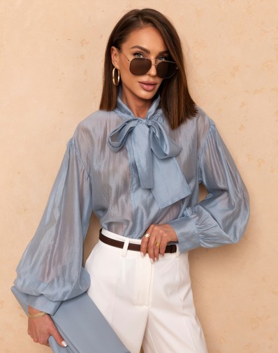 Koszula z Wiązaniem Pod Szyją Morska 93152