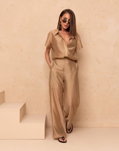 Komplet Z Lekkiej Tkaniny Beż B9862