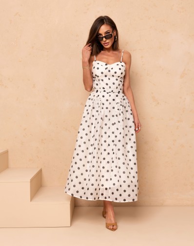 Sukienka W Grochy na Ramiączka J9890