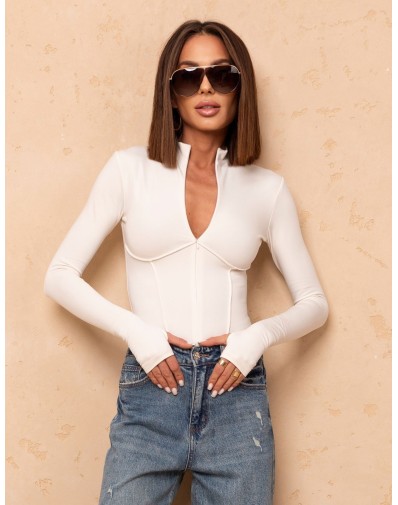 Body Viola z Przeszyciami Śmietankowe GAT II