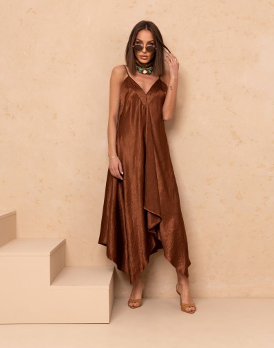 Sukieka Maxi z Połyskiem Ciemny Camel B698