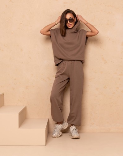 Spodnie Dresowe Ciemny Beż Amber